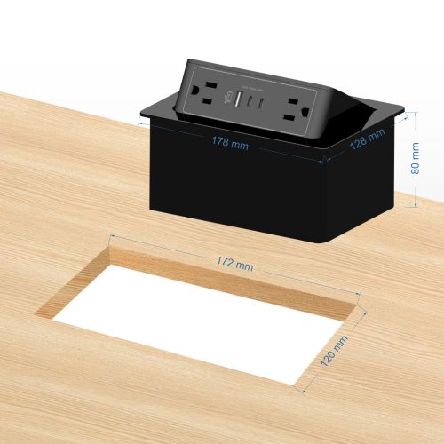Desktop Multi-Function Pop Up Power Module with USB Specs Image