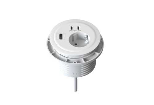 PD65W Dual USB-C Power Grommet with HDMI/RJ45 Port Specs Image