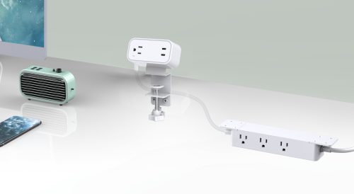 Desktop clamp mounted + Inline under desk power strip PD65W Specs Image